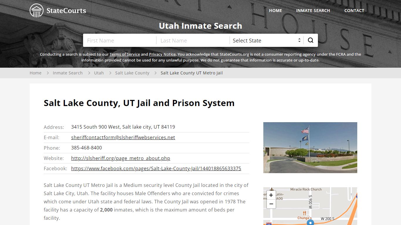 Salt Lake County UT Metro Jail Inmate Records Search, Utah - StateCourts
